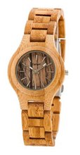 Tense Bamboo Round Analog Wood Unisex G7509B-Z Zebra Face