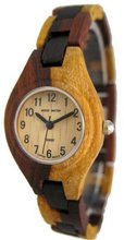 Tense Ladies Inlaid Dark Sandalwood Round Hypoallergenic L7509ID
