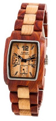 Tense Light 2 Tone Sandalwood Wood 3-Dial J8302SM LF