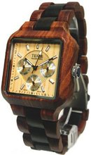 Tense Multi-Eye Date Time Month Square Wood B7305SD LF