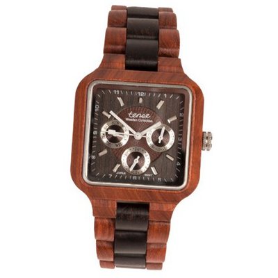 Tense Multi-Eye Date Time Month Square Wood B7305SD-W DF