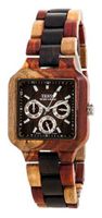 Tense Natural Wood Square Dial Multi-Eye Inlaid Multicolored B7305ID