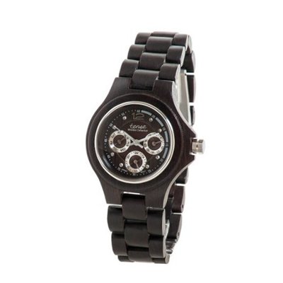 Tense Wood Dark Sandalwood Tri-Dial Hour Day Time G4300D