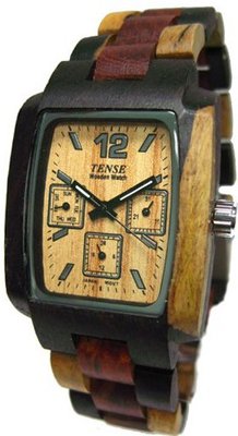 uTense Wood Watches Tense Inlaid Natural Wood Sandalwood 3 Multi-Eye J8302IDM LF 