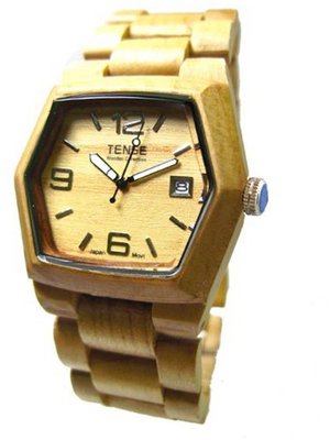 uTense Wood Watches Tense Maple Wood Date Window Hexagon G8300M (Light Face) 