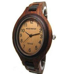 Tense Natural Solid Dark Sandalwood Ladies Hypo-allergenic Wood L7301SD Unique