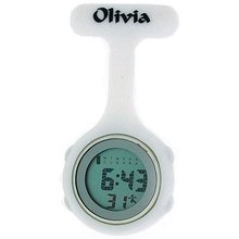 Olivia Collection White Digital Multi Function Silicone Nurses Fob TOC78