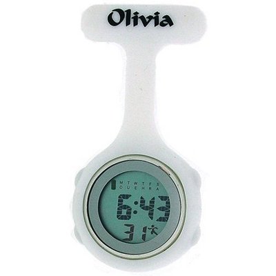Olivia Collection White Digital Multi Function Silicone Nurses Fob TOC78
