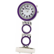The Olivia Collection Backlight White Dial Purple Nurses Fob TOC51