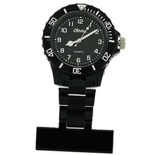 The Olivia Collection Black Rotating Bezel Nurses Fob TOC66