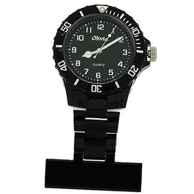 The Olivia Collection Black Rotating Bezel Nurses Fob TOC66