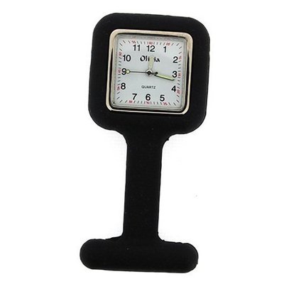 The Olivia Collection Black Square Rubber Infection Control Nurses Fob
