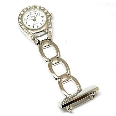 The Olivia Collection Diamante White Dial Nurses Fob TOC05