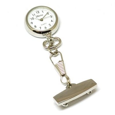 The Olivia Collection Hook Chain White Dial Nurses Fob TOC08