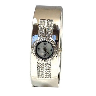 The Olivia Collection Ladies Girls Silver Cz Bangle Dress