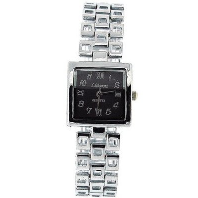 The Olivia Collection Ladies Square Black Dial Bracelet Strap Dress COS12