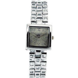 The Olivia Collection Ladies Square Silver Dial Bracelet Strap Dress COS11