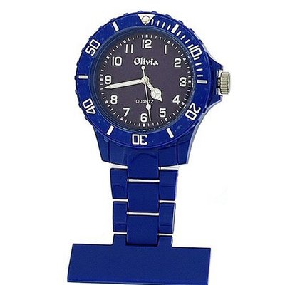 The Olivia Collection Navy Blue Rotating Bezel Nurses Fob TOC63