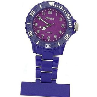 The Olivia Collection Purple Rotating Bezel Nurses Fob TOC64