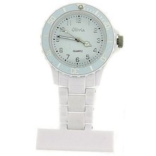 The Olivia Collection White Rotating Bezel Nurses Fob TOC65