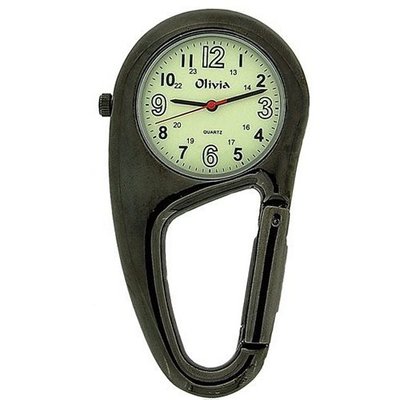 TOC Clip On Doctor Nurse Carabiner Luminous Dial Gun Metal Pocket Fob TOC58