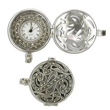 Toc Sterling Silver Mother of Pearl & Marcasite Mini Pocket on 18 Chain