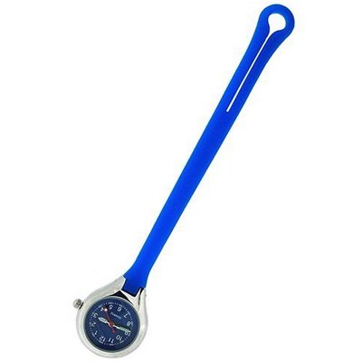 TOC Unisex Analogue Blue Rubber Extra Long 14.5cm Button Hole Nurses Fob