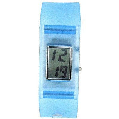 TOC Unisex Digital Blue Translucent Plastic Strap With Date, Boxx188