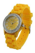 Yellow `s Fashion Jelly Rhinestone Bezel