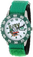 Thomas and Friends Kids' W000720 Stainless Steel Time Teacher Green Bezel Green Velcro Strap