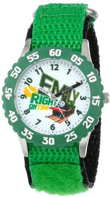 Thomas and Friends Kids' W000721Stainless Steel Time Teacher Green Bezel Green Velcro Strap