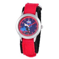 Thomas and Friends Kids' W000731 Stainless Steel Time Teacher Red Velcro Strap