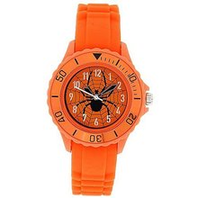 Tikkers Boys Analogue Spider Web Orange Rubber Strap Sports TK0032