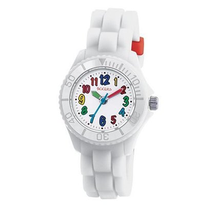Tikkers Boys - Girls Kids White Dial White Rubber / Silicone Strap TK0017