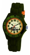 Tikkers Boys Khaki Green Army Tank Design Rubber / Silicone Strap TK0027