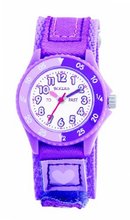 Tikkers - Girls Heart Lilac/Purple Velcro Strap Time Teacher TK0007