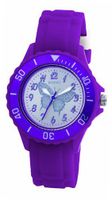 Tikkers Girls Purple Rubber/silicone Strap with Silver Glitter bow TK0035