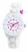 Tikkers Girls White Cute Princess & Crown Rubber/Silicone Strap TK0022