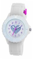 Tikkers Girls White Rubber/Silicone Strap with Glitter Heart TK0034