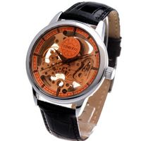 Time100 Apparent Space Full-automatical Skeleton Black Strap Mechanical #W60006G.01A