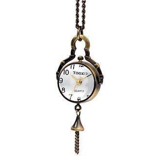 Time100 European-style Retro Necklace Yellow Bronze Case Ladies #W50065L.01A