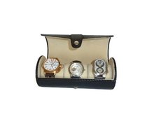 3 Roll Travel Case Black Carbon Fiber Pattern Traveler's Storage Organizer Collector