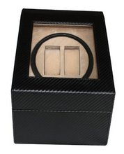 TimelyBuys 2 + 3 Black Carbon Fiber Automatic Winder