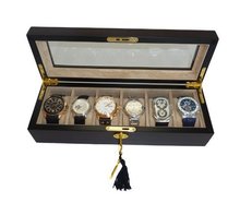 uTimelyBuys Elegant 6 Piece Ebony Wood Box Display Case and Storage Organizer Box 