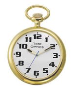 TimeOptics Gold-Tone Low Vision Open Face Pocket # GWC601