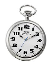 TimeOptics Silver-Tone Low Vision Open Face Pocket # GWC600