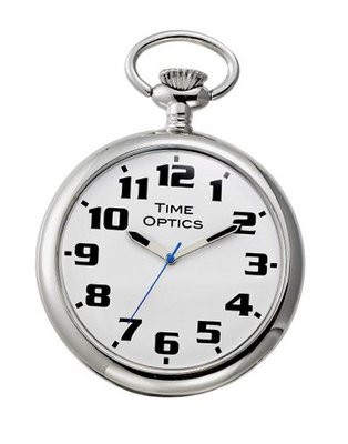 TimeOptics Silver-Tone Low Vision Open Face Pocket # GWC600