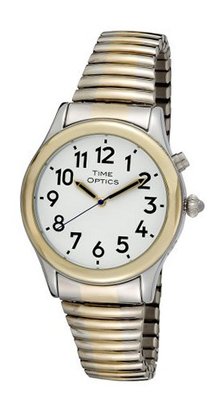 TimeOptics Talking Two-Tone Day Date Alarm Expansion Bracelet # GWC019TT