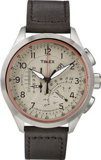 Timex Intelligent Quartz T2P275 Cream Brown Linear Chronograph
