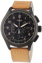 Timex Intelligent Quartz T2P277 Black Tan Linear Chronograph